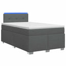 vidaXL Boxspring ágy matraccal és LED-del Sötétszürke 120 x 190 cm