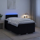 vidaXL Boxspring ágy matraccal és LED-del Fekete 120 x 200 cm Szövet