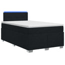 vidaXL Boxspring ágy matraccal és LED-del Fekete 120 x 190 cm Szövet