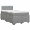 vidaXL Boxspring ágy matraccal és LED-del Világosszürke 120 x 190 cm