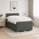 vidaXL Boxspring ágy matraccal és LED-del Sötétszürke 120 x 190 cm