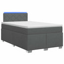 vidaXL Boxspring ágy matraccal és LED-del Sötétszürke 120 x 190 cm