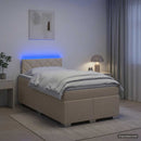 vidaXL Boxspring ágy matraccal és LED-del Krémszínű 120 x 200 cm