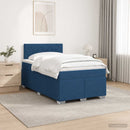 vidaXL Boxspring ágy matraccal és LED-del Kék 120 x 190 cm Szövet