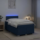 vidaXL Boxspring ágy matraccal és LED-del Kék 120 x 190 cm Szövet