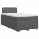 vidaXL Boxspring ágy matraccal és LED-del Sötétszürke 120 x 200 cm