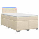 vidaXL Boxspring ágy matraccal és LED-del Krémszínű 120 x 200 cm
