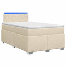vidaXL Boxspring ágy matraccal és LED-del Krémszínű 120 x 200 cm