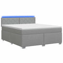 vidaXL Boxspring ágy matraccal és LED-del Világosszürke 140 x 190 cm