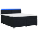 vidaXL Boxspring ágy matraccal és LED-del Fekete 140 x 190 cm Szövet