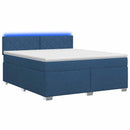 vidaXL Boxspring ágy matraccal és LED-del Kék 140 x 190 cm Szövet