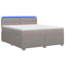 vidaXL Boxspring ágy matraccal és LED-del Tópszínű 140 x 200 cm Szövet
