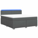 vidaXL Boxspring ágy matraccal és LED-del Sötétszürke 160 x 200 cm