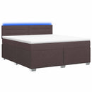 vidaXL Boxspring ágy matraccal és LED-del Sötét Barna 160 x 200 cm