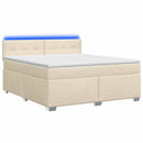 vidaXL Boxspring ágy matraccal és LED-del Krémszínű 160 x 200 cm