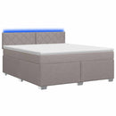 vidaXL Boxspring ágy matraccal és LED-del Tópszínű 160 x 200 cm Szövet