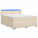 vidaXL Boxspring ágy matraccal és LED-del Krémszínű 160 x 200 cm