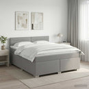 vidaXL Boxspring ágy matraccal és LED-del Világosszürke 140 x 190 cm