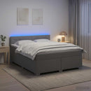 vidaXL Boxspring ágy matraccal és LED-del Világosszürke 140 x 200 cm