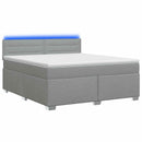 vidaXL Boxspring ágy matraccal és LED-del Világosszürke 180 x 200 cm
