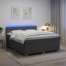 vidaXL Boxspring ágy matraccal és LED-del Sötétszürke 160 x 200 cm