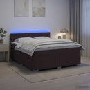 vidaXL Boxspring ágy matraccal és LED-del Sötét Barna 160 x 200 cm