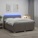 vidaXL Boxspring ágy matraccal és LED-del Tópszínű 140 x 190 cm Szövet