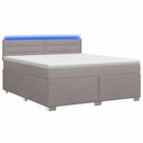 vidaXL Boxspring ágy matraccal és LED-del Tópszínű 180 x 200 cm Szövet