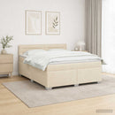 vidaXL Boxspring ágy matraccal és LED-del Krémszínű 140 x 200 cm