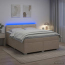 vidaXL Boxspring ágy matraccal és LED-del Krémszínű 140 x 200 cm