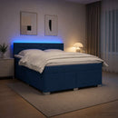 vidaXL Boxspring ágy matraccal és LED-del Kék 180 x 200 cm Szövet
