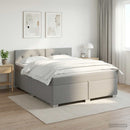 vidaXL Boxspring ágy matraccal és LED-del Világosszürke 140 x 190 cm