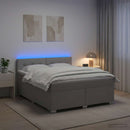 vidaXL Boxspring ágy matraccal és LED-del Világosszürke 160 x 200 cm