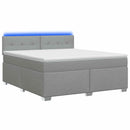vidaXL Boxspring ágy matraccal és LED-del Világosszürke 180 x 200 cm