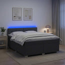 vidaXL Boxspring ágy matraccal és LED-del Sötétszürke 140 x 190 cm