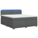 vidaXL Boxspring ágy matraccal és LED-del Sötétszürke 180 x 200 cm