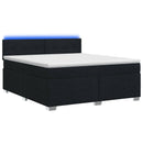 vidaXL Boxspring ágy matraccal és LED-del Fekete 180 x 200 cm Szövet
