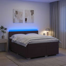 vidaXL Boxspring ágy matraccal és LED-del Sötét Barna 160 x 200 cm