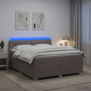 vidaXL Boxspring ágy matraccal és LED-del Tópszínű 140 x 190 cm Szövet