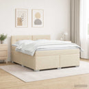 vidaXL Boxspring ágy matraccal és LED-del Krémszínű 140 x 200 cm
