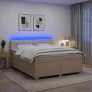 vidaXL Boxspring ágy matraccal és LED-del Krémszínű 160 x 200 cm