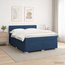 vidaXL Boxspring ágy matraccal és LED-del Kék 160 x 200 cm Szövet