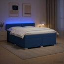 vidaXL Boxspring ágy matraccal és LED-del Kék 160 x 200 cm Szövet