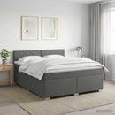 vidaXL Boxspring ágy matraccal és LED-del Sötétszürke 140 x 200 cm