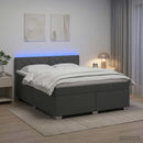 vidaXL Boxspring ágy matraccal és LED-del Sötétszürke 140 x 200 cm