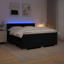 vidaXL Boxspring ágy matraccal és LED-del Fekete 140 x 190 cm Szövet