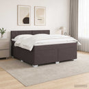 vidaXL Boxspring ágy matraccal és LED-del Sötét Barna 140 x 190 cm