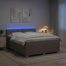 vidaXL Boxspring ágy matraccal és LED-del Tópszínű 160 x 200 cm Szövet