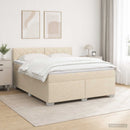 vidaXL Boxspring ágy matraccal és LED-del Krémszínű 160 x 200 cm