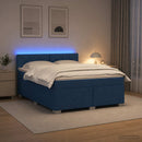 vidaXL Boxspring ágy matraccal és LED-del Kék 140 x 190 cm Szövet